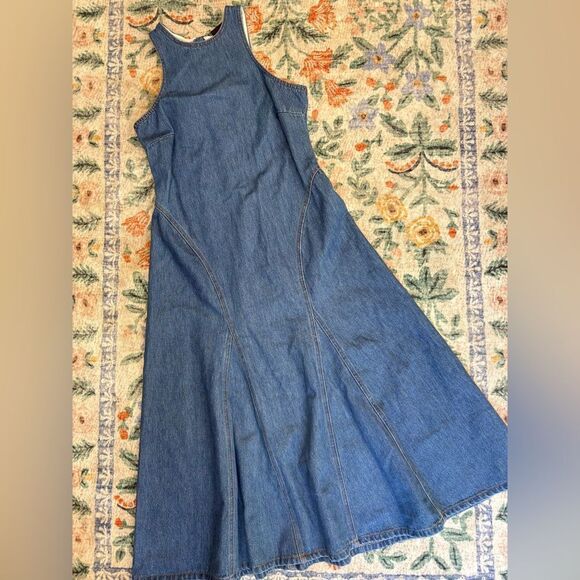 Future Collective Racer Back Denim Midi Dress size 4 Cotton - Picture 2 of 7